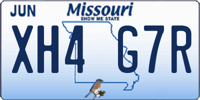 MO license plate XH4G7R