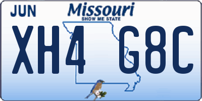 MO license plate XH4G8C