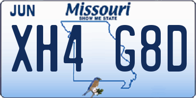 MO license plate XH4G8D