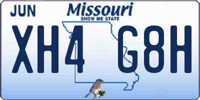 MO license plate XH4G8H