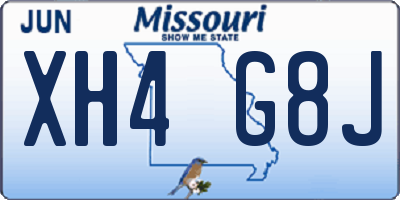 MO license plate XH4G8J