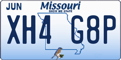 MO license plate XH4G8P