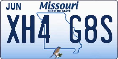 MO license plate XH4G8S