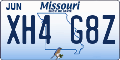 MO license plate XH4G8Z