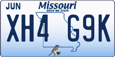 MO license plate XH4G9K