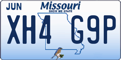 MO license plate XH4G9P