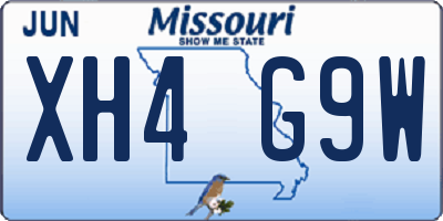MO license plate XH4G9W