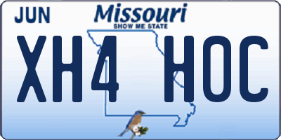 MO license plate XH4H0C
