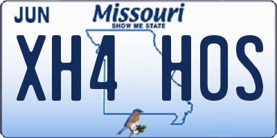MO license plate XH4H0S