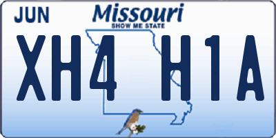MO license plate XH4H1A
