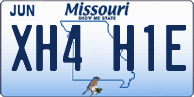 MO license plate XH4H1E