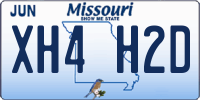 MO license plate XH4H2D