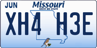 MO license plate XH4H3E
