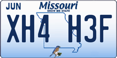 MO license plate XH4H3F