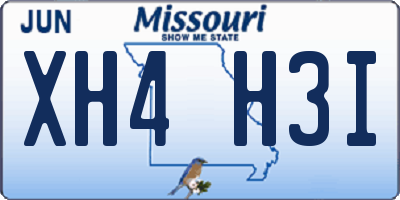 MO license plate XH4H3I