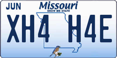 MO license plate XH4H4E