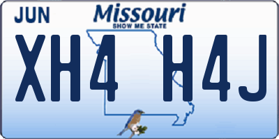 MO license plate XH4H4J