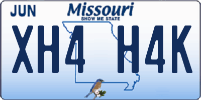 MO license plate XH4H4K