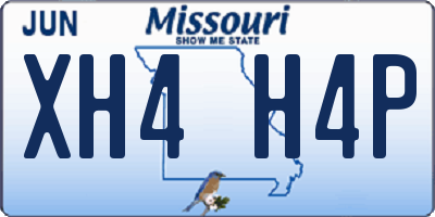 MO license plate XH4H4P