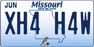 MO license plate XH4H4W