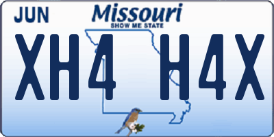 MO license plate XH4H4X