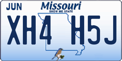 MO license plate XH4H5J