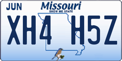 MO license plate XH4H5Z