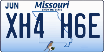 MO license plate XH4H6E