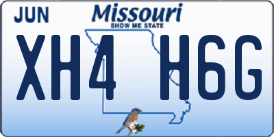 MO license plate XH4H6G