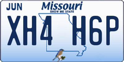 MO license plate XH4H6P
