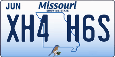 MO license plate XH4H6S