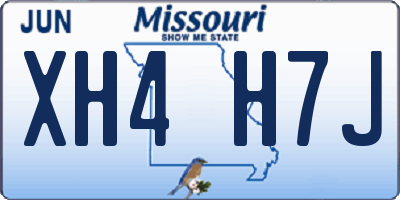 MO license plate XH4H7J