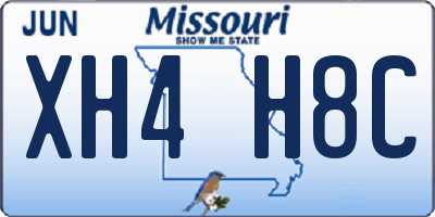 MO license plate XH4H8C