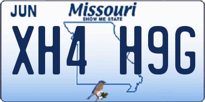 MO license plate XH4H9G