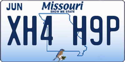 MO license plate XH4H9P