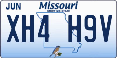MO license plate XH4H9V