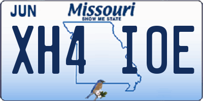 MO license plate XH4I0E