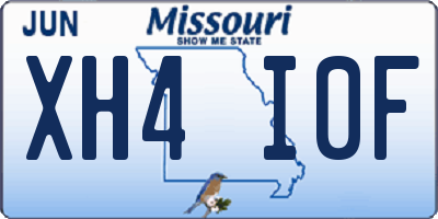 MO license plate XH4I0F