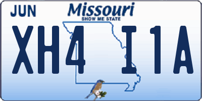 MO license plate XH4I1A