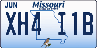 MO license plate XH4I1B