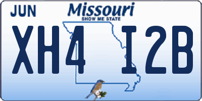 MO license plate XH4I2B