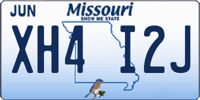 MO license plate XH4I2J
