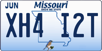 MO license plate XH4I2T