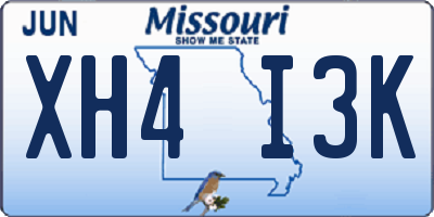 MO license plate XH4I3K