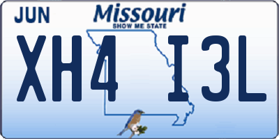 MO license plate XH4I3L