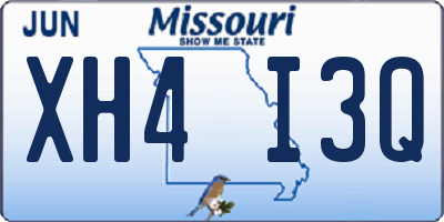 MO license plate XH4I3Q