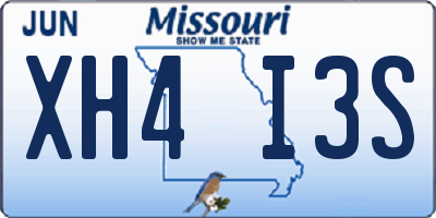 MO license plate XH4I3S