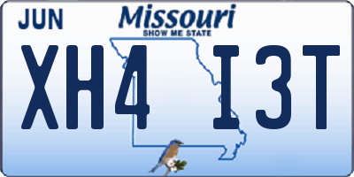 MO license plate XH4I3T