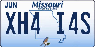 MO license plate XH4I4S