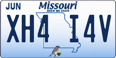 MO license plate XH4I4V